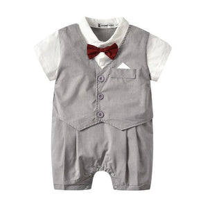 Fashion Baby Clothes Baby Rompers Boy Summer Clothes Baby Boy Romper European Style Children Clothes With Bow Kids Clothing